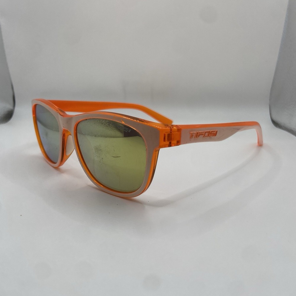 Tifosi Optics SWANK Sport Sunglasses Crystal Orange & White‎ RARE  Read